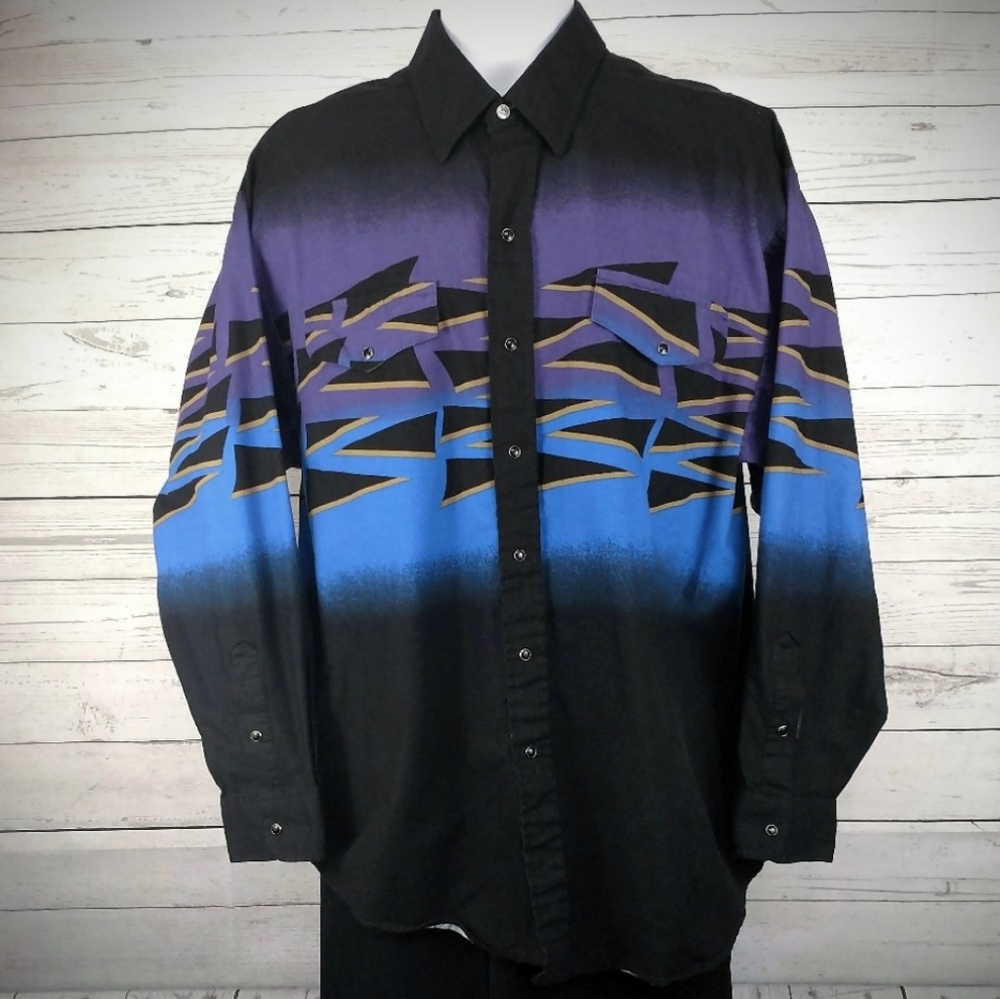 Brooks and Dunn multicolored pattern long sleeve
